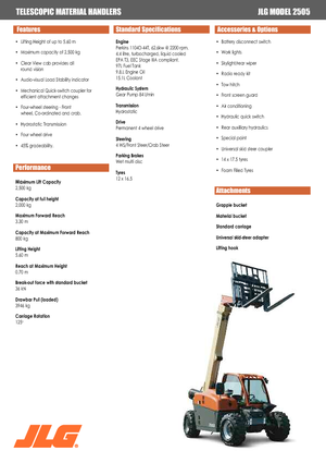 Ładowarki teleskopowe JLG 2505