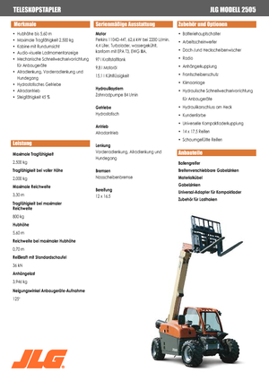 Ładowarki teleskopowe JLG 2505