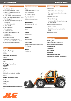 Ładowarki teleskopowe JLG 3507 H
