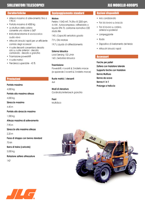 Ładowarki teleskopowe JLG 4008 PS