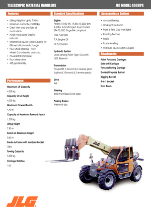 Ładowarki teleskopowe JLG 4008 PS