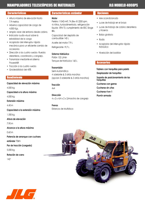 Ładowarki teleskopowe JLG 4008 PS