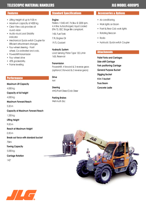 Ładowarki teleskopowe JLG 4009 PS