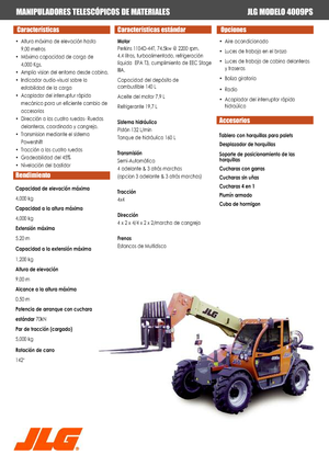 Ładowarki teleskopowe JLG 4009 PS