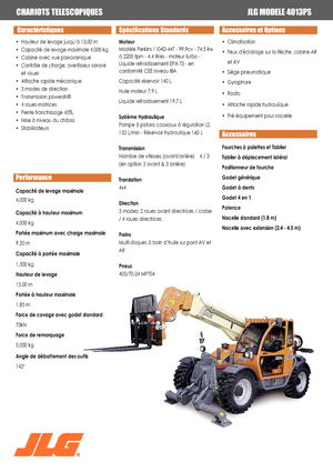 Ładowarki teleskopowe JLG 4013 PS