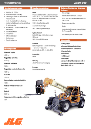 Ładowarki teleskopowe JLG 4013 PS