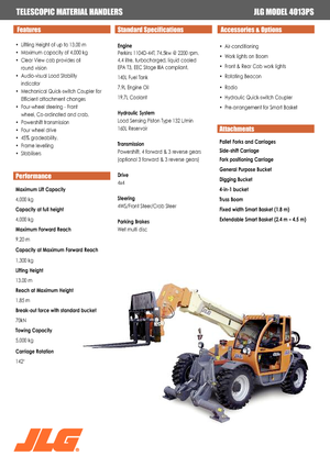 Ładowarki teleskopowe JLG 4013 PS