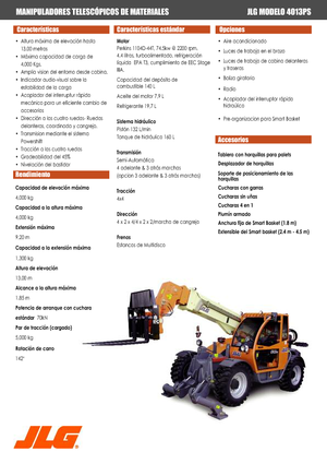 Ładowarki teleskopowe JLG 4013 PS