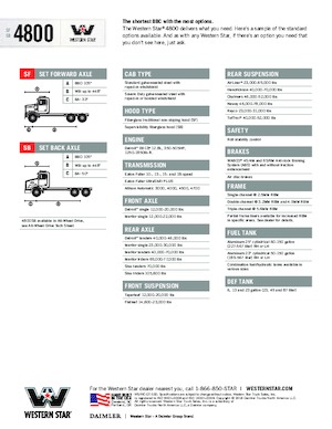 Ciągniki siodłowe ze sztywnym podwoziem Western Star 4800 SF Detroit DD13
