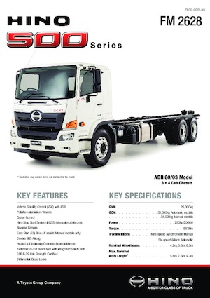 Ciągniki siodłowe ze sztywnym podwoziem Hino 500 FM 2628 6x4
