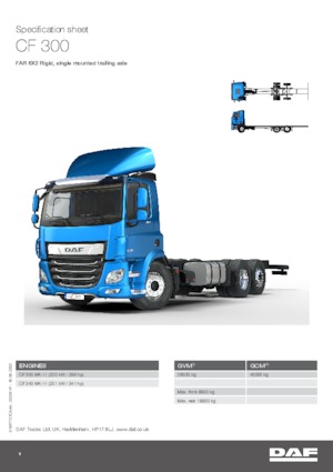 Ciągniki siodłowe ze sztywnym podwoziem DAF CF 300 FAR