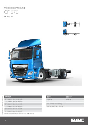 Ciągniki siodłowe ze sztywnym podwoziem DAF CF 370 FA