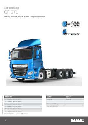 Ciągniki siodłowe ze sztywnym podwoziem DAF CF 370 FAK
