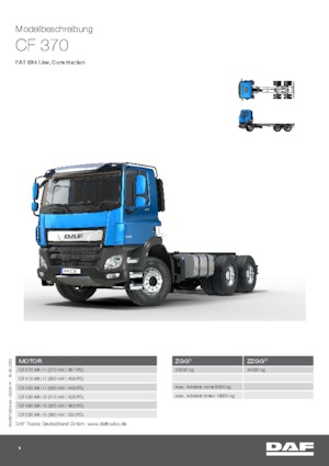 Ciągniki siodłowe ze sztywnym podwoziem DAF CF 370 FAT Construction