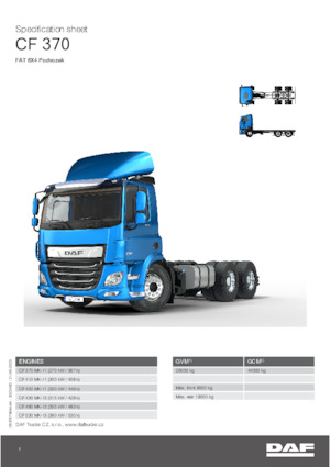 Ciągniki siodłowe ze sztywnym podwoziem DAF CF 370 FAT