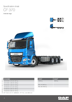 Ciągniki siodłowe ze sztywnym podwoziem DAF CF 370 FAW