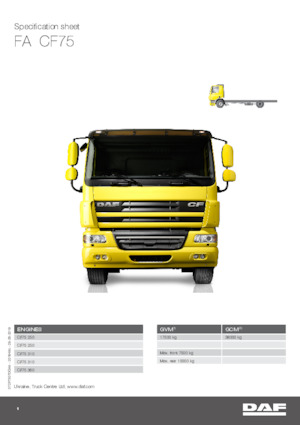 Ciągniki siodłowe ze sztywnym podwoziem DAF CF 75.360 FA