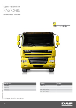 Ciągniki siodłowe ze sztywnym podwoziem DAF CF 85.360 FAS DC