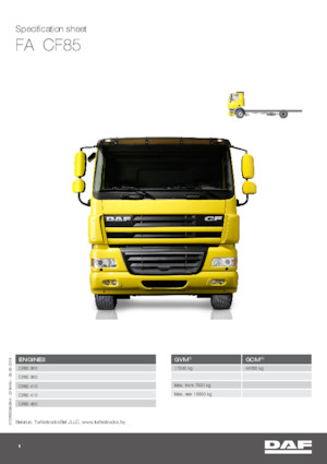 Ciągniki siodłowe ze sztywnym podwoziem DAF CF 85.410 FA