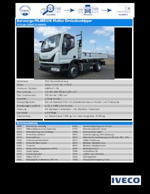 Ciągniki siodłowe ze sztywnym podwoziem Iveco EUROCARGO ML80E21K