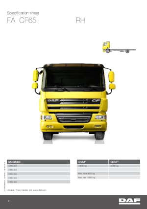 Ciągniki siodłowe ze sztywnym podwoziem DAF CF 65.220 FA RH
