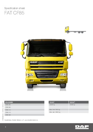 Ciągniki siodłowe ze sztywnym podwoziem DAF CF 85.360 FAT