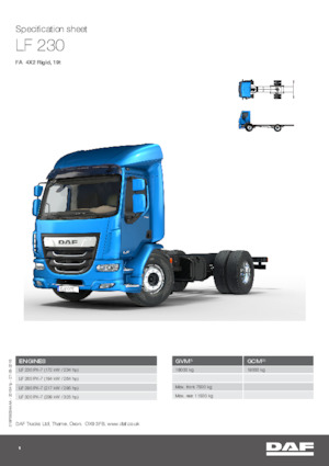 Ciągniki siodłowe ze sztywnym podwoziem DAF LF 290 FA 19t