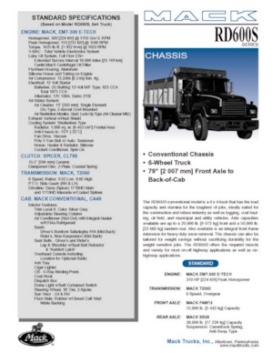 Ciągniki siodłowe ze sztywnym podwoziem Mack RD690S CA49 EM7-300 E-TECH 6x4