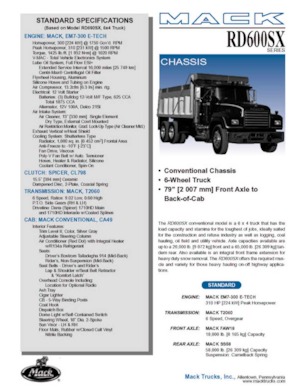Ciągniki siodłowe ze sztywnym podwoziem Mack RD690SX CA49 EM7-300 E-TECH 6x4