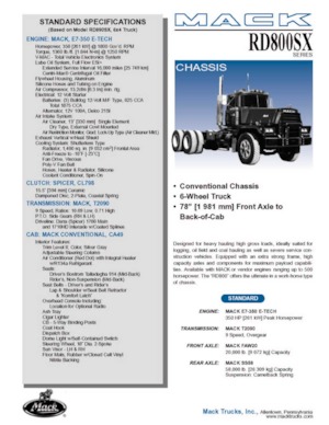 Ciągniki siodłowe ze sztywnym podwoziem Mack RD890SX CA49 E7-350 E-TECH 6x4