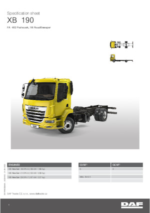 Ciągniki siodłowe ze sztywnym podwoziem DAF XB 190 FA 16t RoadSweeper