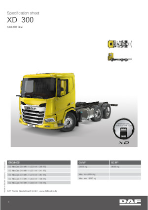 Ciągniki siodłowe ze sztywnym podwoziem DAF XD 300 FAG