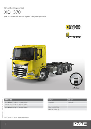 Ciągniki siodłowe ze sztywnym podwoziem DAF XD 370 FAK