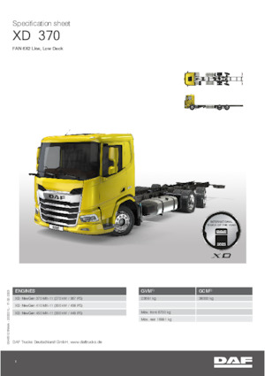 Ciągniki siodłowe ze sztywnym podwoziem DAF XD 450 FAN Low Deck