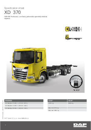 Ciągniki siodłowe ze sztywnym podwoziem DAF XD 370 FAR Low Deck