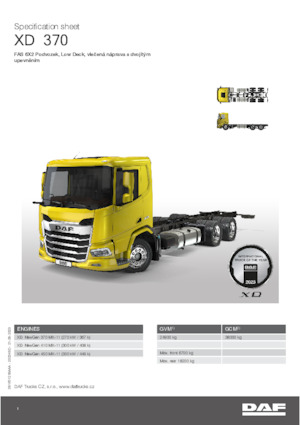 Ciągniki siodłowe ze sztywnym podwoziem DAF XD 370 FAS Low Deck