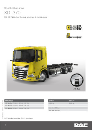Ciągniki siodłowe ze sztywnym podwoziem DAF XD 370 FAS Low Deck