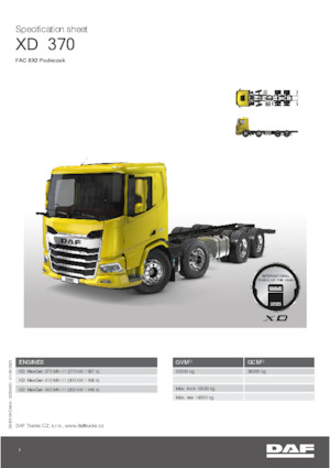 Ciągniki siodłowe ze sztywnym podwoziem DAF XD 410 FAC