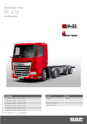 Ciągniki siodłowe ze sztywnym podwoziem DAF XF 480 FAC