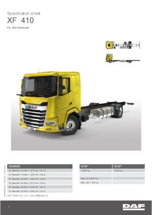Ciągniki siodłowe ze sztywnym podwoziem DAF XF 410 FA
