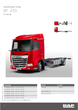 Ciągniki siodłowe ze sztywnym podwoziem DAF XF 410 FA