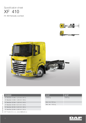 Ciągniki siodłowe ze sztywnym podwoziem DAF XF 410 FA Low Deck