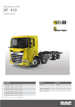 Ciągniki siodłowe ze sztywnym podwoziem DAF XF 410 FAD