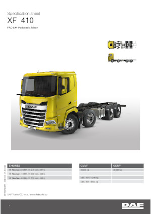 Ciągniki siodłowe ze sztywnym podwoziem DAF XF 410 FAD Mixer