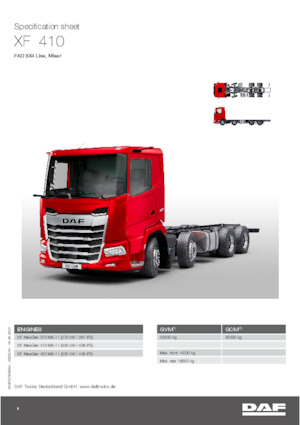 Ciągniki siodłowe ze sztywnym podwoziem DAF XF 410 FAD Mixer