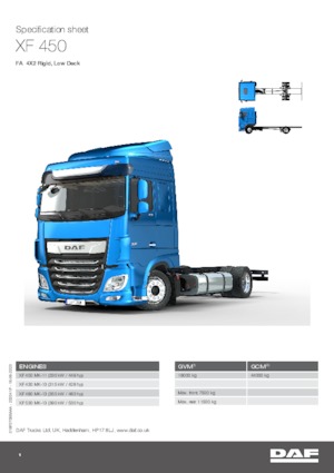 Ciągniki siodłowe ze sztywnym podwoziem DAF XF 450 FA Low Deck