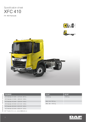 Ciągniki siodłowe ze sztywnym podwoziem DAF XFC 410 FA