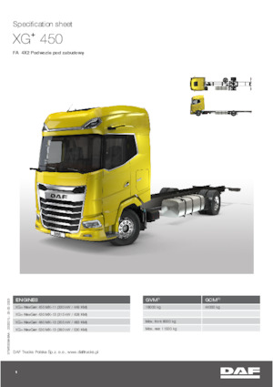 Ciągniki siodłowe ze sztywnym podwoziem DAF XG+ 450 FA