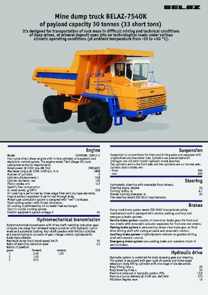 Wywrotka tylnozsypowa Belaz 7540K