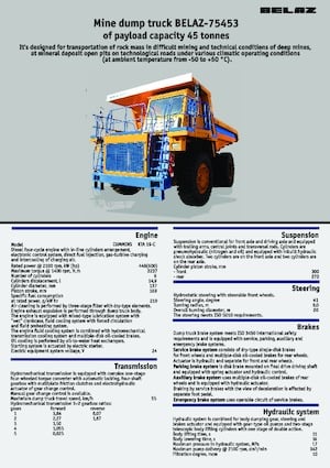 Wywrotka tylnozsypowa Belaz 75453
